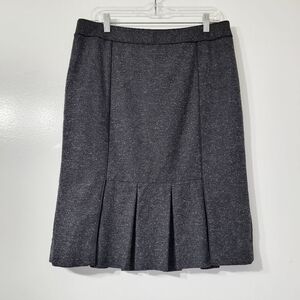 Semantiks Gray Speckled Wool Blend Pleated Skirt Size 12